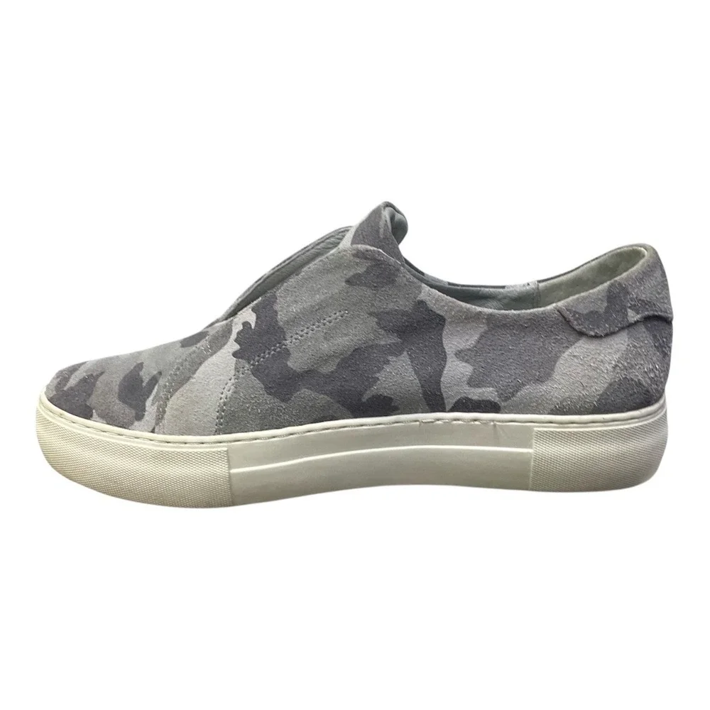 J/Slides NYC Gray Camo Suede Slip On Platform‎ Sneakers Womens 8.5 M